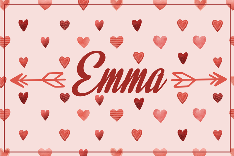 이름이있는 비닐 카펫 개인화된 하트 테마 - TenStickers