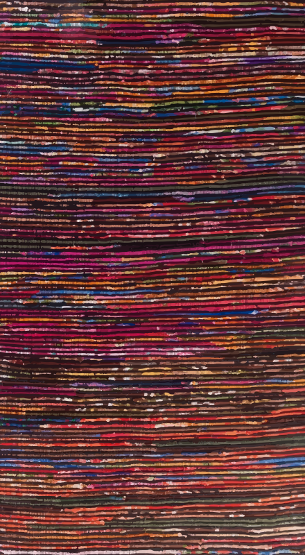 줄무늬 비닐 카펫 여러 가지 빛깔의 줄무늬 - TenStickers