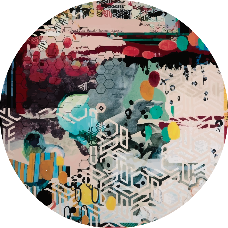 거실용 비닐 깔개 추상 스플래시 모티브 - TenStickers