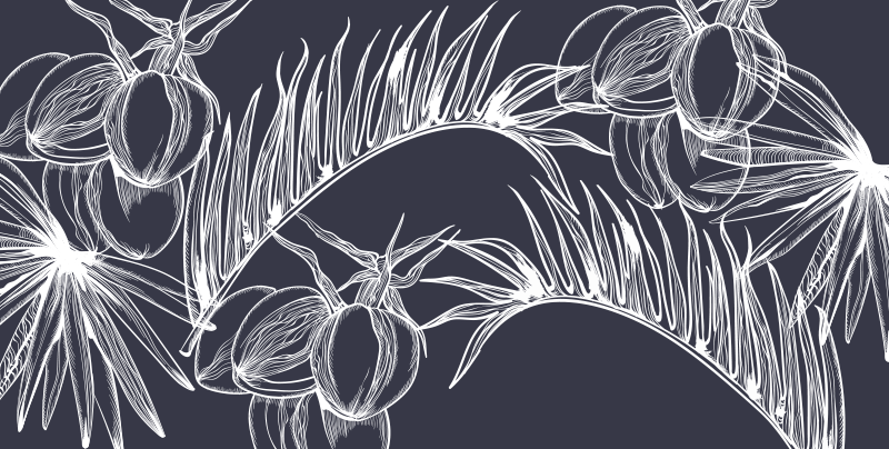 비닐 카펫 꽃과 식물 식물 라인 아트 - TenStickers