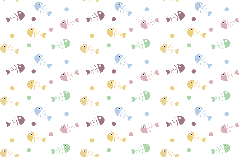 어린 이용 비닐 카펫 다채로운 물고기 그림 - TenStickers