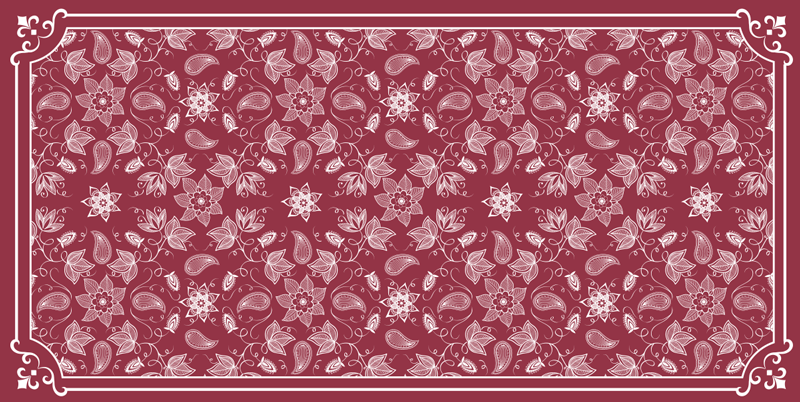 아름다운 페이즐리 꽃 비닐 거실 깔개 - TenStickers