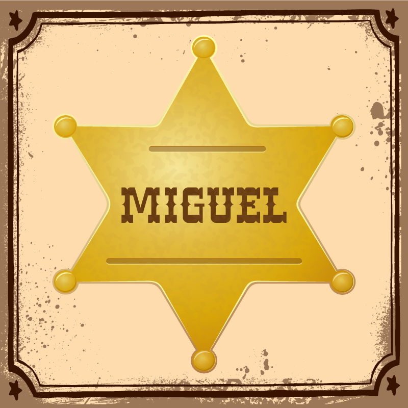 이름이있는 비닐 카펫 개인화된 보안관 배지 - TenStickers