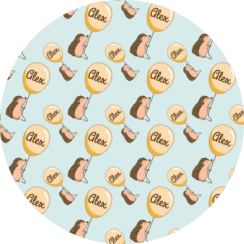 이름이있는 비닐 카펫 맞춤형 고슴도치 - TenStickers