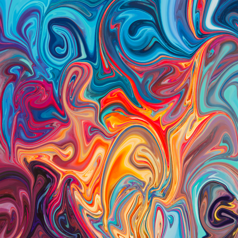 비닐 카펫 정리 소용돌이치는 색깔 - TenStickers