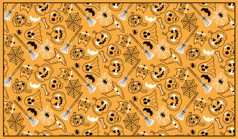 미라, 호박, 박쥐 비닐 러그 - TenStickers