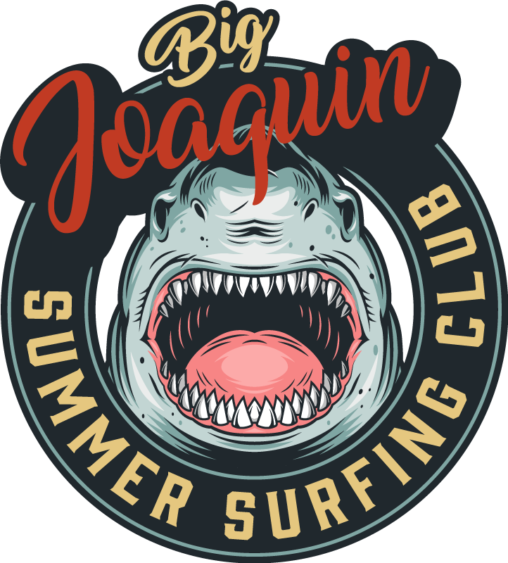 빈티지 큰 상어 로고 동물 깔개 - TenStickers