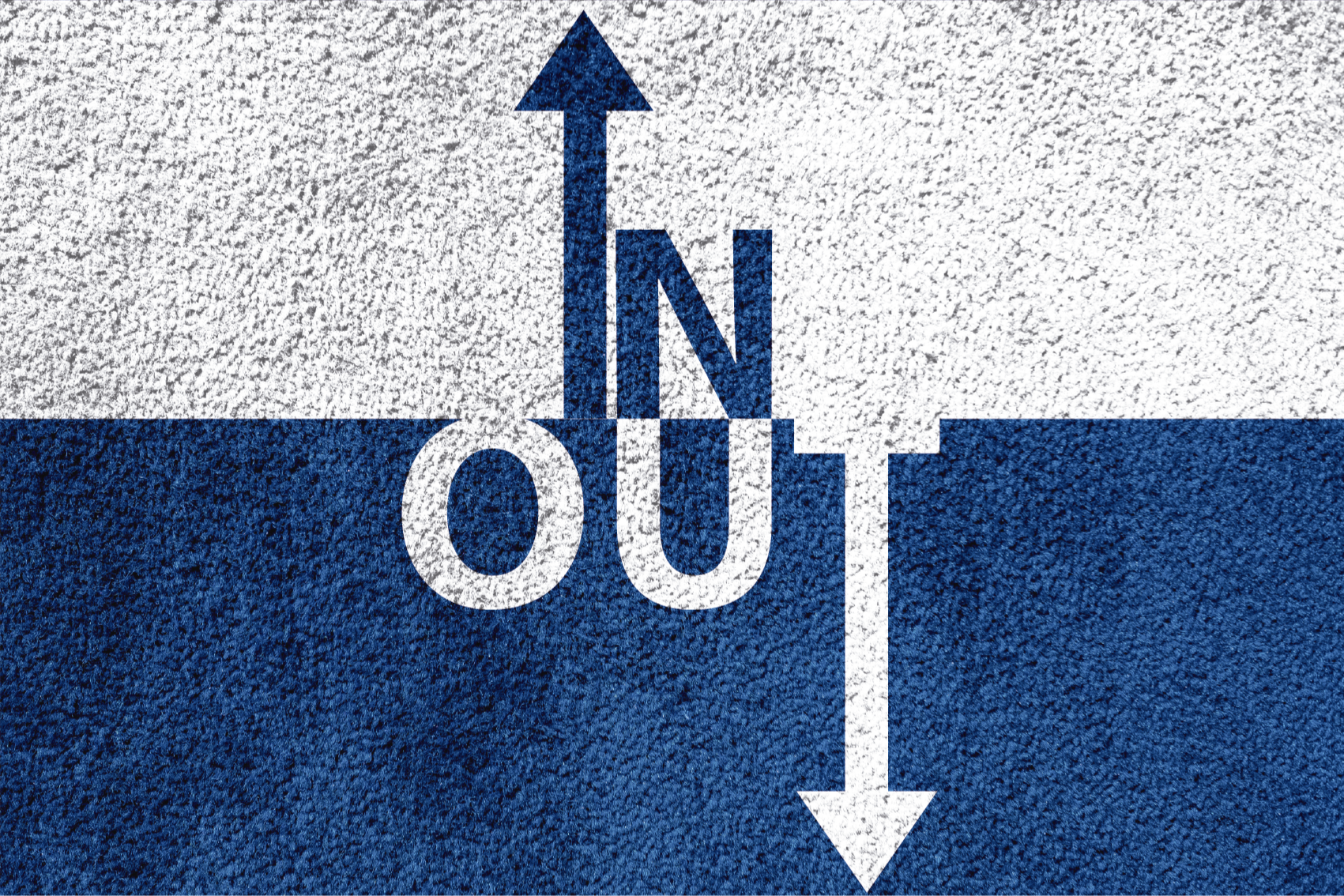 문구와 함께 비닐 양탄자 안으로 밖으로 방향 - TenStickers