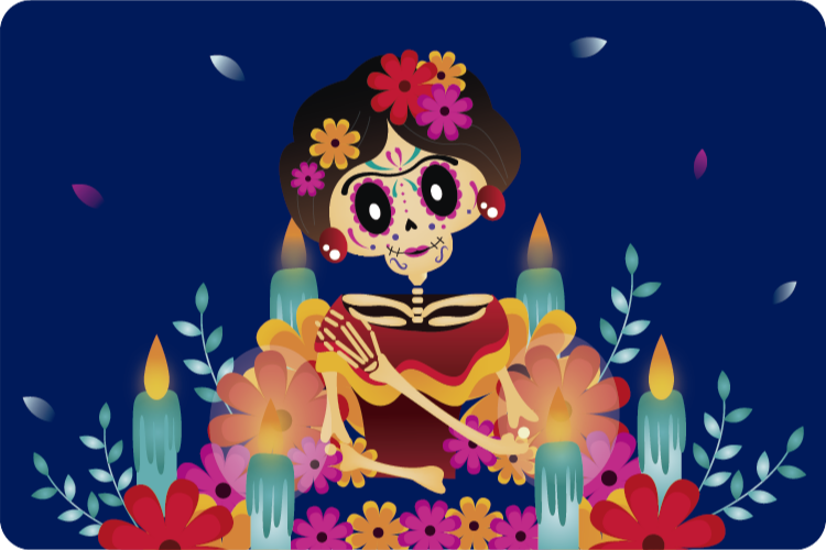 할로윈 비닐 카펫 축제 해골 - TenStickers