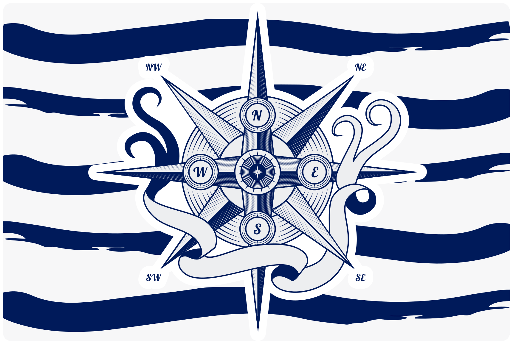 큰 앵커 스트라이프 카펫으로 스트라이프 - TenStickers