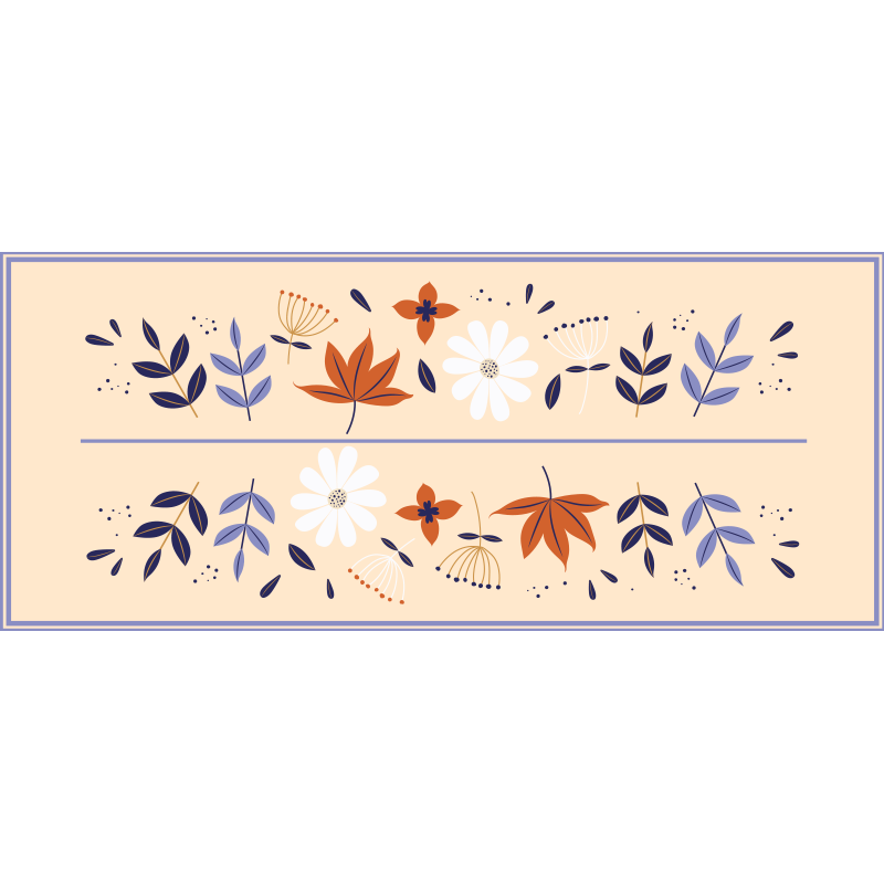 비닐 카펫 꽃과 식물 보태니컬 모티프 앙상블 - TenStickers