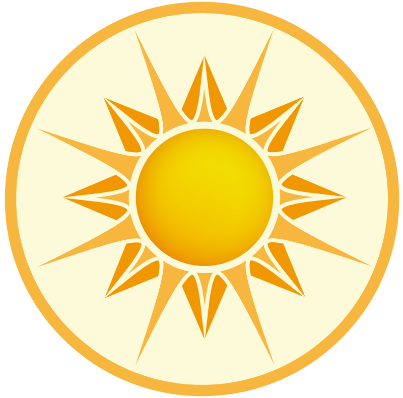 노란색 원형 패턴 만다라 깔개 - TenStickers