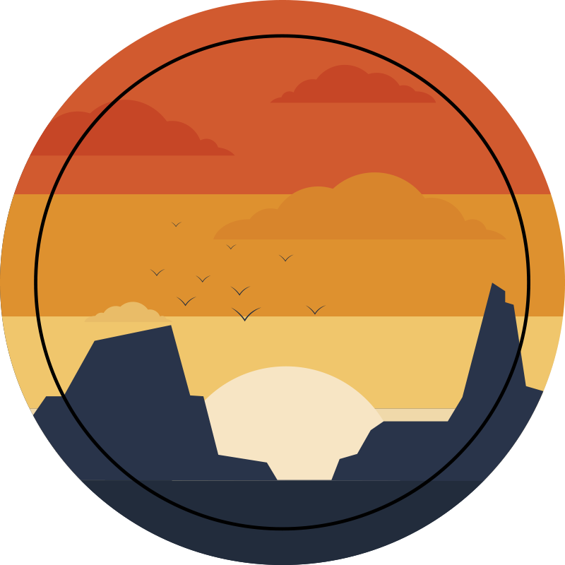 비닐 카펫 자연 황혼의 봉우리 전망 - TenStickers