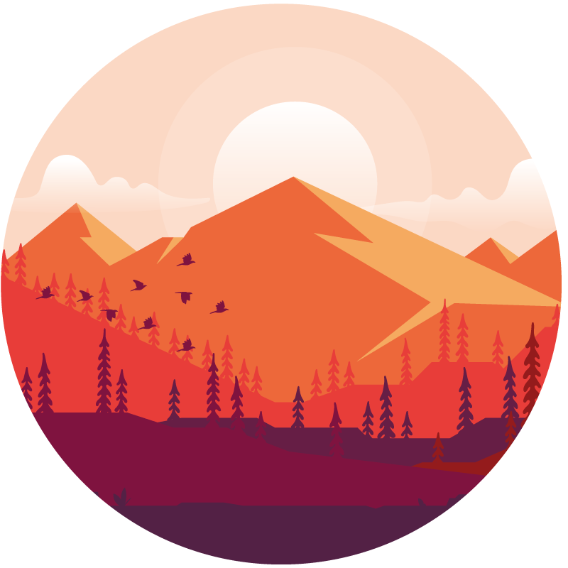 비닐 카펫 정리 산악 풍경 - TenStickers