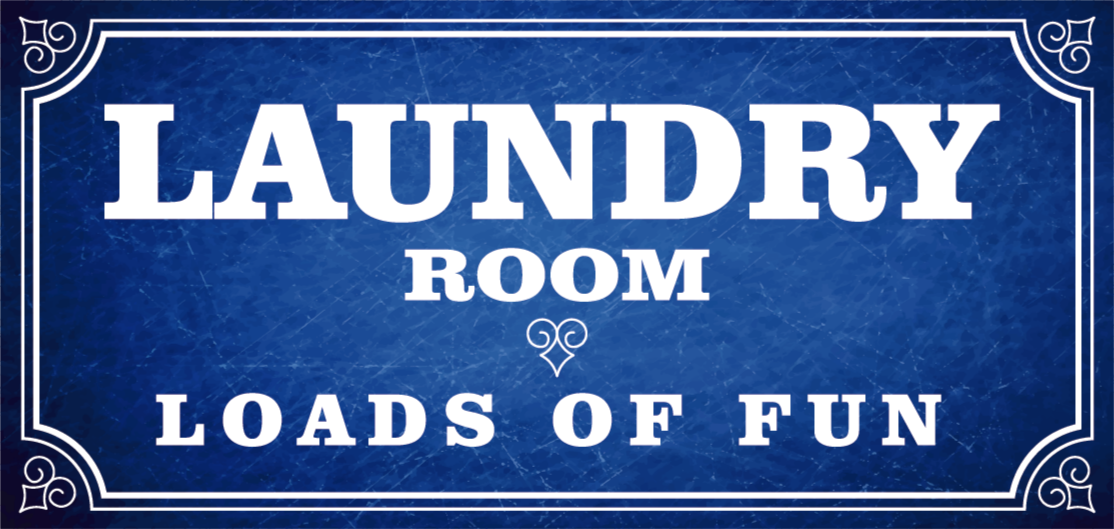 문구와 함께 비닐 양탄자 세탁실 재미 - TenStickers