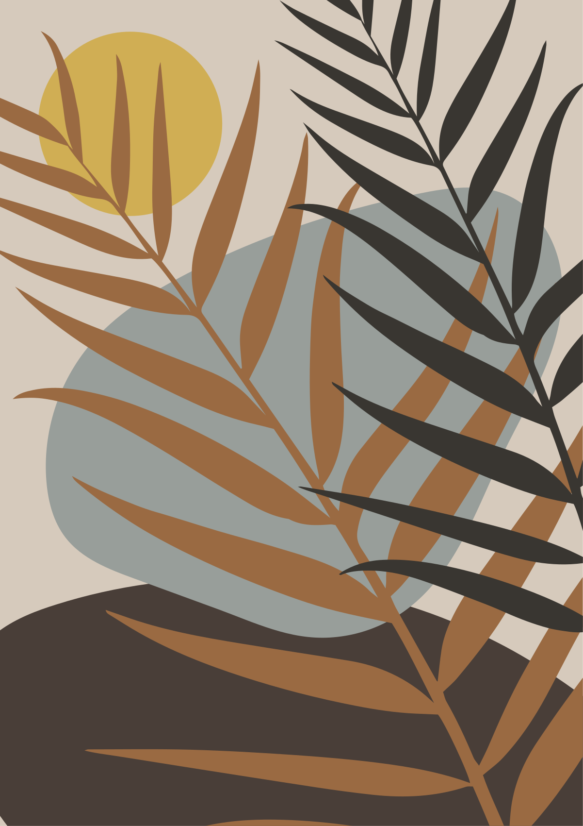 비닐 카펫 꽃과 식물 식물의 석양 - TenStickers