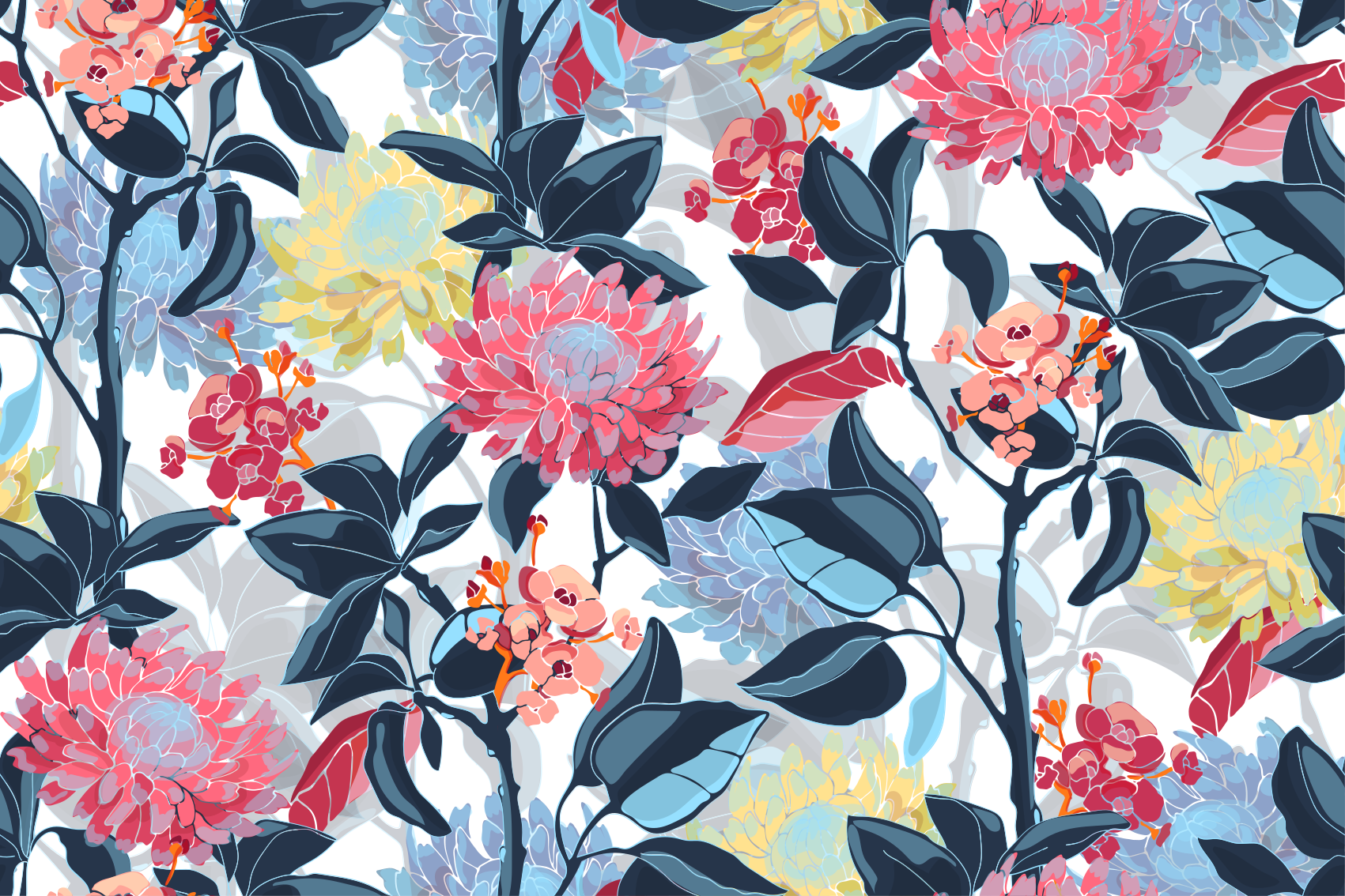 비닐 카펫 꽃과 식물 꽃꽂이 디테일 - TenStickers