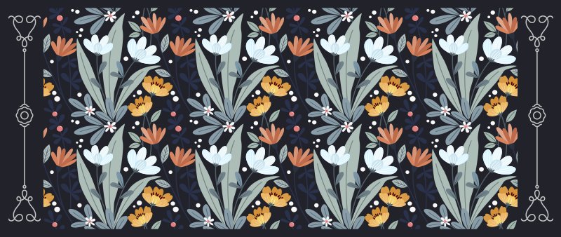 비닐 카펫 꽃과 식물 꽃꽂이 패턴 - TenStickers