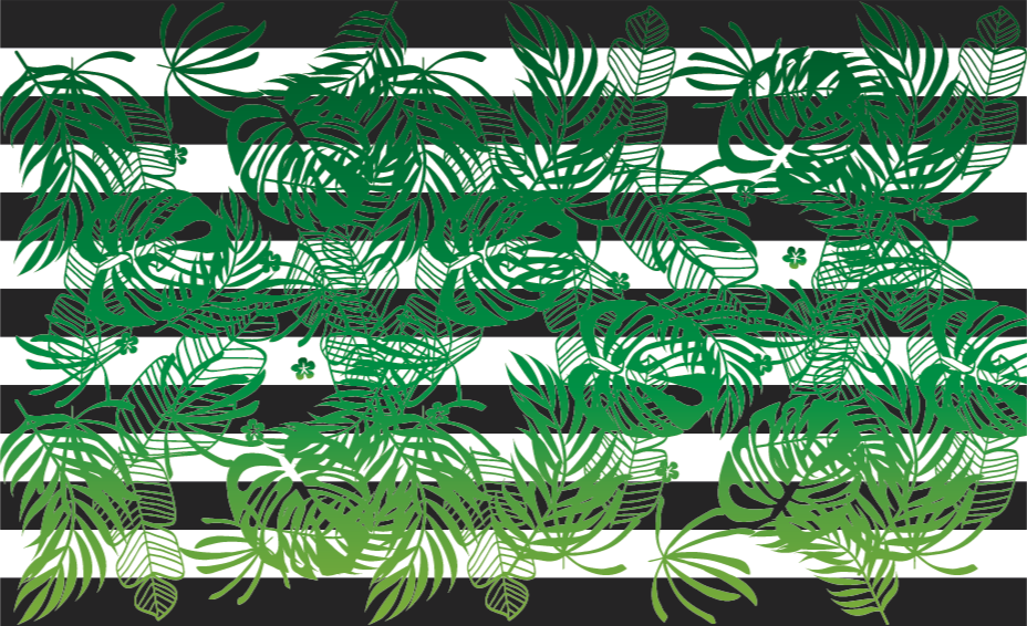 비닐 카펫 꽃과 식물 열대 잎 패턴 - TenStickers