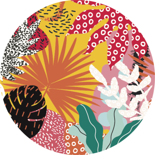 비닐 카펫 꽃과 식물 열대 식물의 조화 - TenStickers