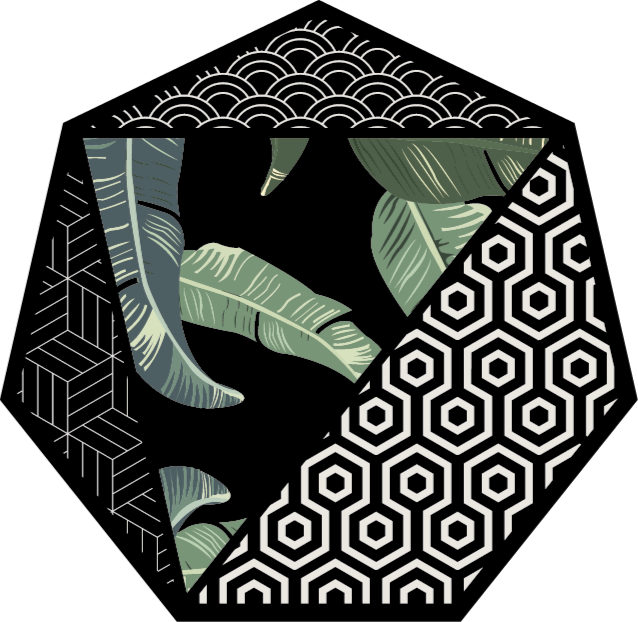 비닐 카펫 꽃과 식물 식물의 육각형 - TenStickers