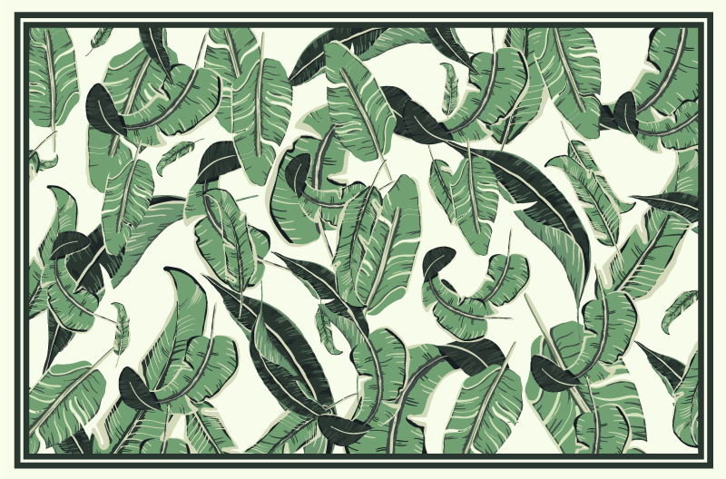 비닐 카펫 꽃과 식물 바나나 잎 디자인 - TenStickers