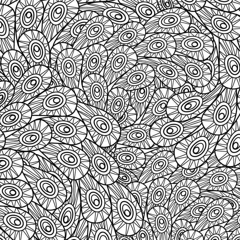 만다라 비닐 카펫 공작새 깃털 무늬 - TenStickers