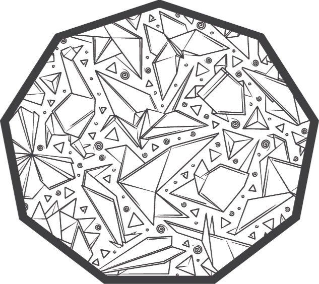 종이 접기 모양의 현대 비닐 깔개 - TenStickers