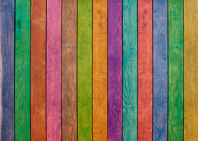 우드 효과 비닐 카펫 다채로운 판자 패턴 - TenStickers