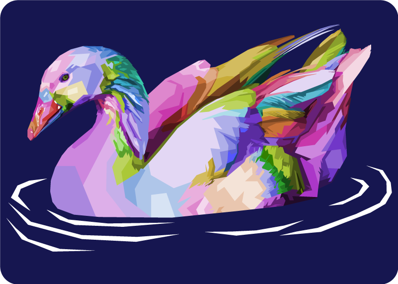 비닐 카펫 동물 추상 오리 예술 - TenStickers