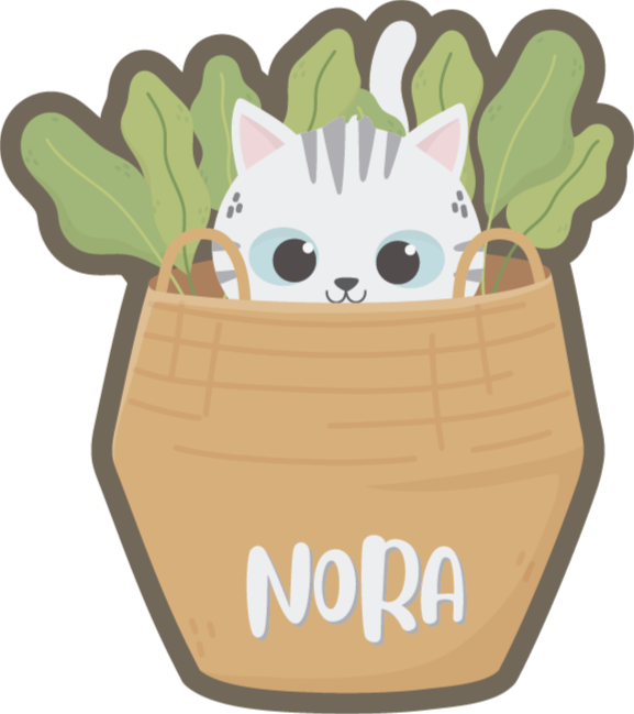 이름이있는 비닐 카펫 개인화된 고양이 - TenStickers