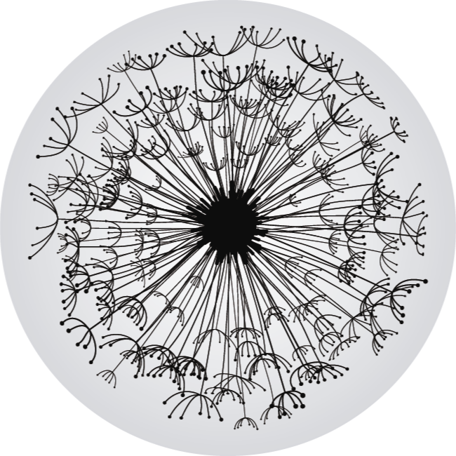 비닐 카펫 꽃과 식물 민들레 실루엣 - TenStickers