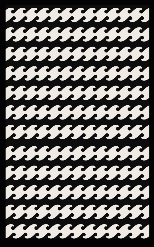 특이한 모양 흑백 비닐 현대 깔개 - TenStickers