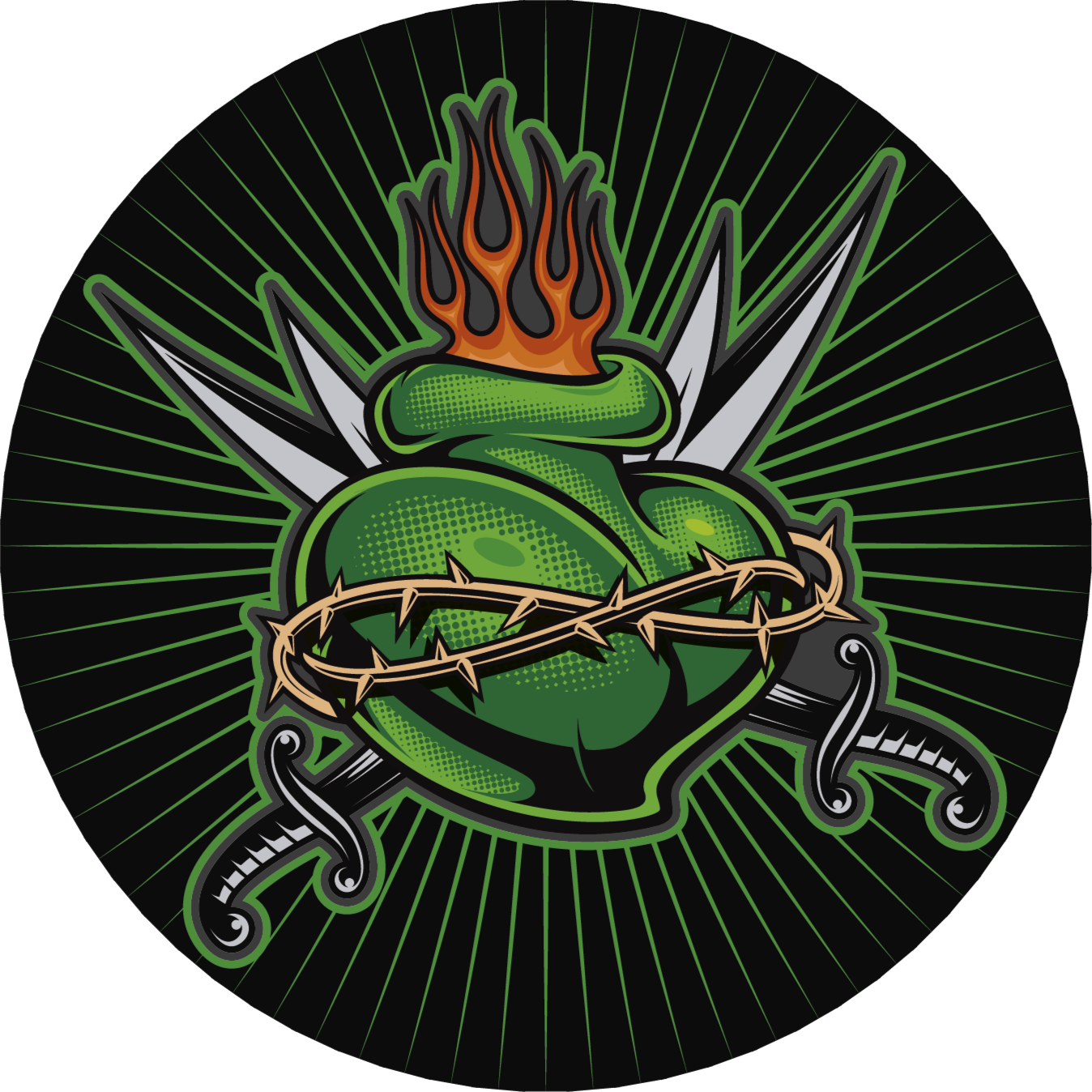 비닐 게임 카펫 불타는 검의 심장 - TenStickers