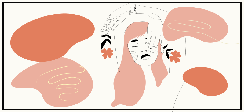 미니멀리스트 효과 비닐 카펫 추상적인 얼굴 예술 - TenStickers