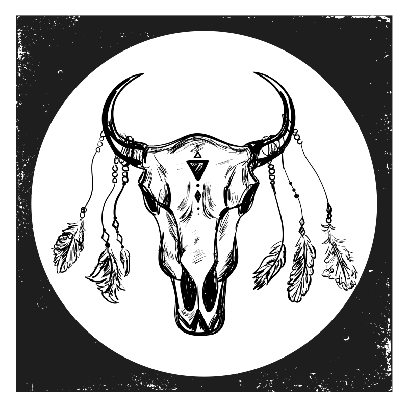 비닐 카펫 동물 보헤미안 해골 - TenStickers