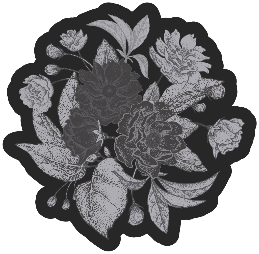 비닐 카펫 꽃과 식물 꽃 윤곽 디스플레이 - TenStickers