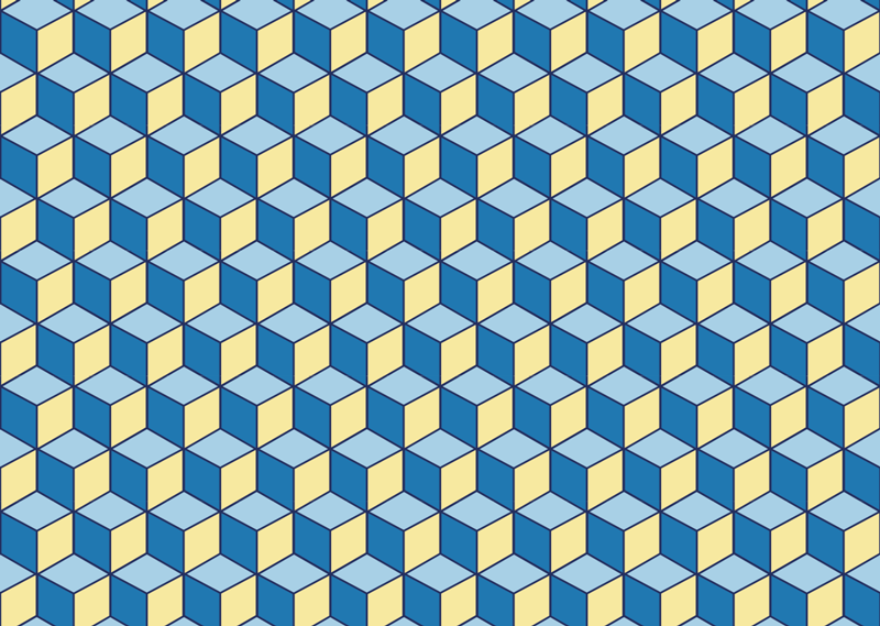 비닐 카펫 타일 효과 입체파 패턴 - TenStickers