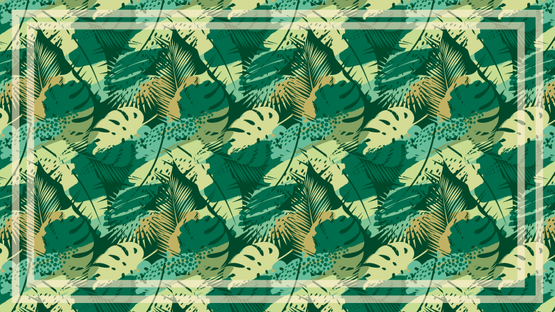 비닐 카펫 꽃과 식물 열대 나뭇잎 배열 - TenStickers