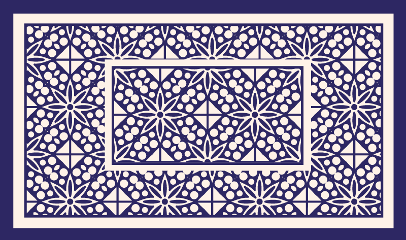 비닐 카펫 타일 효과 장식적인 기하학적 패턴 - TenStickers