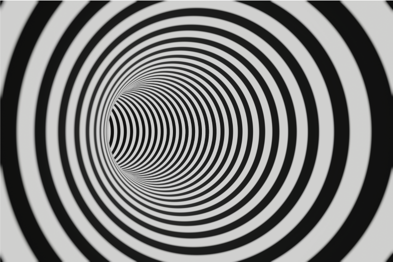 기하학적 효과 비닐 카펫 착시 소용돌이 - TenStickers