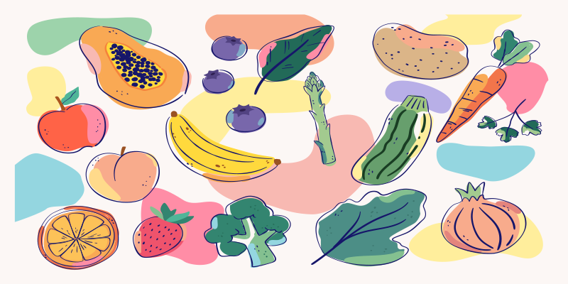 다채로운 과일. 부엌 바닥 타일 - TenStickers