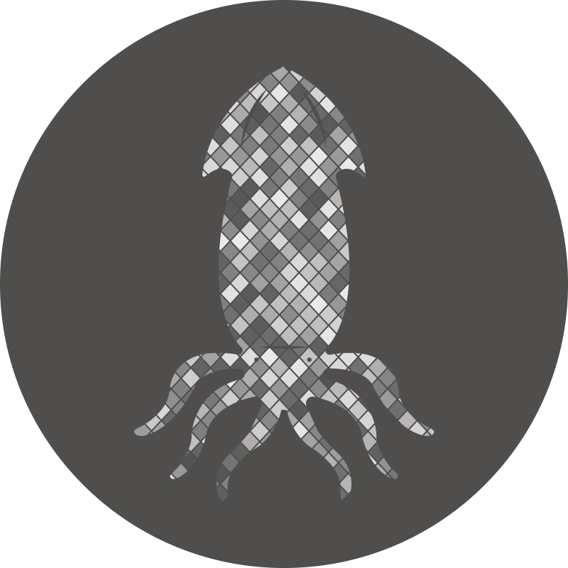 비닐 카펫 타일 효과 모자이크 오징어 실루엣 - TenStickers