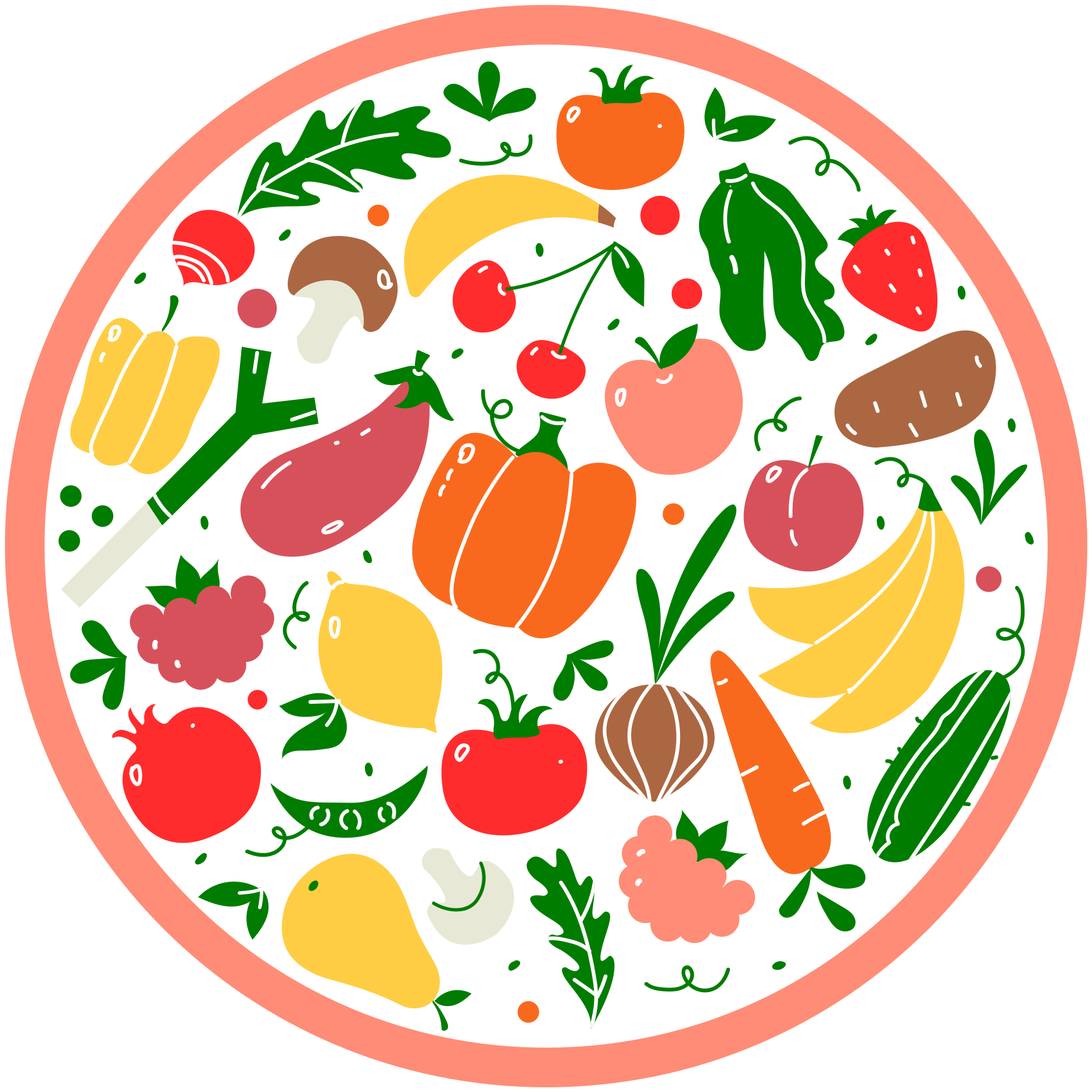 비닐 카펫 꽃과 식물 다채로운 과일 모티브 - TenStickers