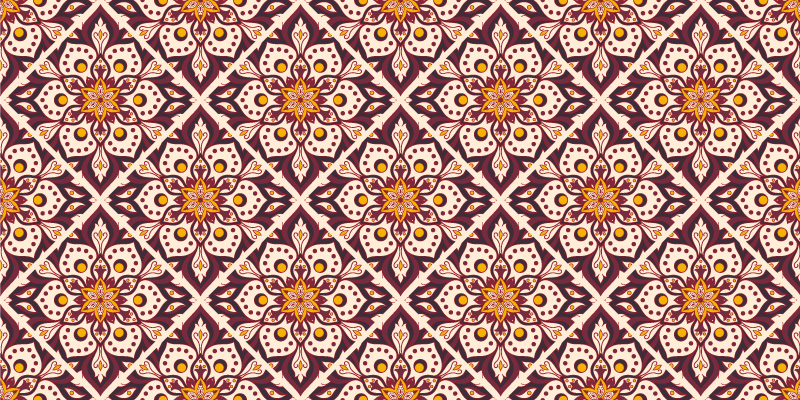 모자이크 효과 비닐 카펫 모자이크 만다라 패턴 - TenStickers