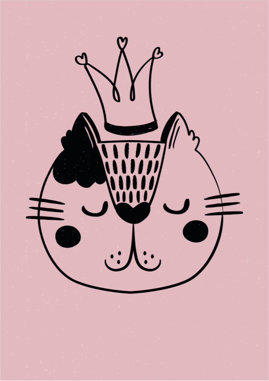 아름다운 공주 고양이 동물 깔개 - TenStickers