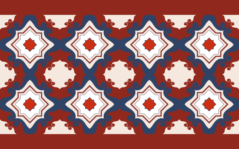 레드 빈티지 타일 모자이크 바닥 타일 - TenStickers