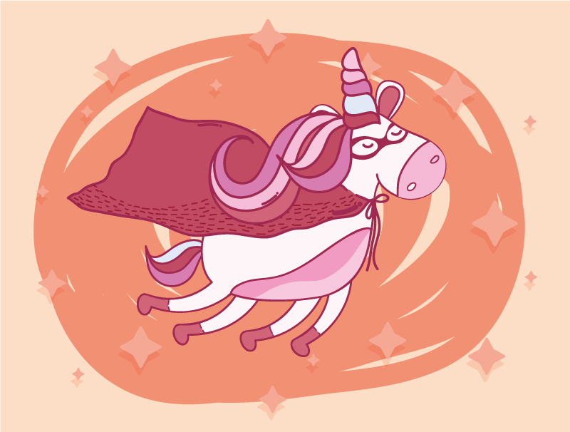 비닐 카펫 보육 슈퍼 히어로 유니콘 - TenStickers