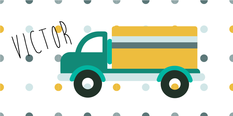 이름에 의하여 개인화 된 매트를 가진 트럭 - TenStickers