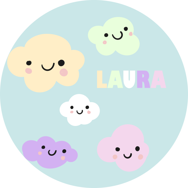 이름이있는 비닐 카펫 맞춤형 클라우드 - TenStickers